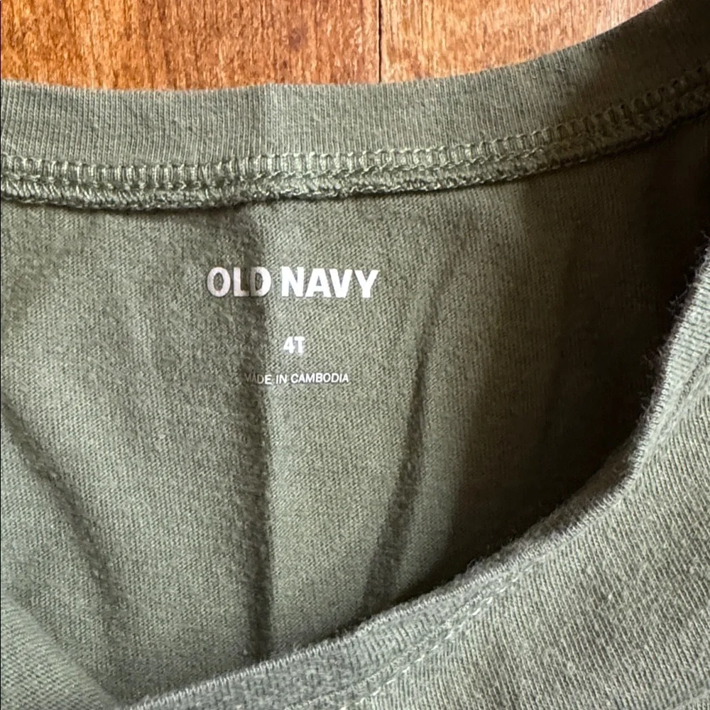 Old Navy long sleeve dress 4T army green cotton